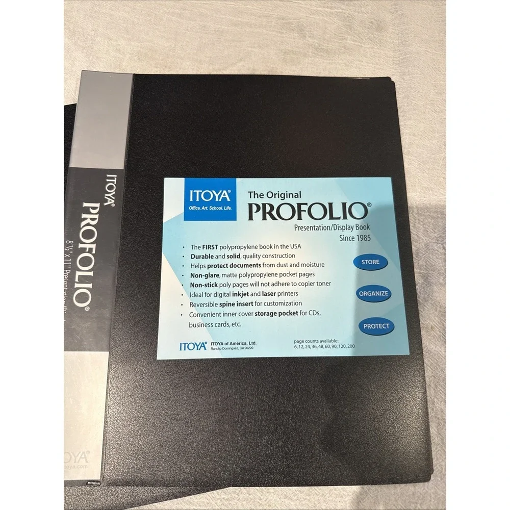 Itoya Art Fashion Profolio Set Of 2 81/2x11 Display Book Portfolio 6 Sleeve